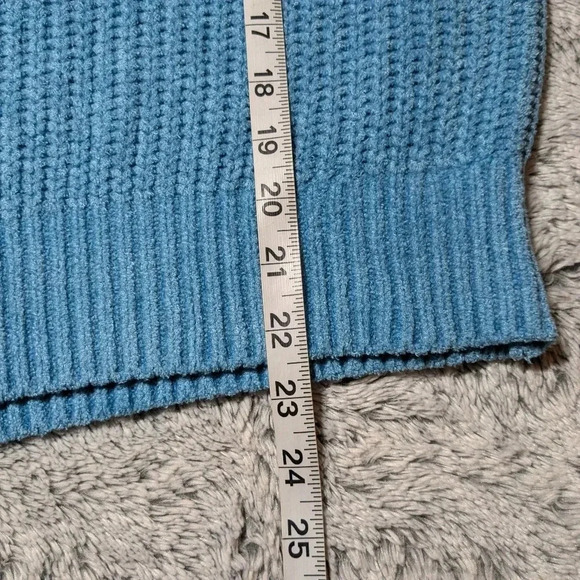 NEW Aritzia Blue Chunky Sweater Salette  Chenille XS - Picture 4 of 6